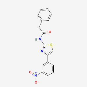 molecular formula C17H13N3O3S B2692980 N-[4-(3-nitrophenyl)-1,3-thiazol-2-yl]-2-phenylacetamide CAS No. 391221-18-4