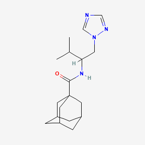 molecular formula C18H28N4O B2692983 N-[3-methyl-1-(1H-1,2,4-triazol-1-yl)butan-2-yl]adamantane-1-carboxamide CAS No. 2034534-59-1