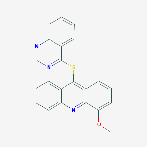 molecular formula C22H15N3OS B026930 Acridine, 4-methoxy-9-(4-quinazolinylthio)- CAS No. 102244-09-7