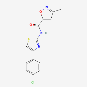 molecular formula C14H10ClN3O2S B2693012 N-(4-(4-chlorophenyl)thiazol-2-yl)-3-methylisoxazole-5-carboxamide CAS No. 946285-95-6