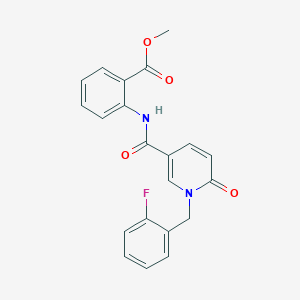 molecular formula C21H17FN2O4 B2693048 methyl 2-{1-[(2-fluorophenyl)methyl]-6-oxo-1,6-dihydropyridine-3-amido}benzoate CAS No. 946279-88-5