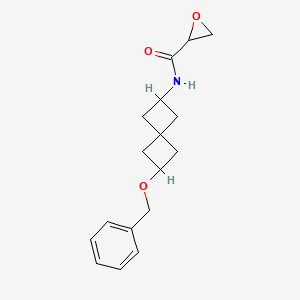 molecular formula C17H21NO3 B2693076 N-(2-Phenylmethoxyspiro[3.3]heptan-6-yl)oxirane-2-carboxamide CAS No. 2411290-04-3