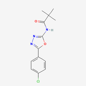 molecular formula C13H14ClN3O2 B2693108 N-[5-(4-chlorophenyl)-1,3,4-oxadiazol-2-yl]-2,2-dimethylpropanamide CAS No. 357194-56-0