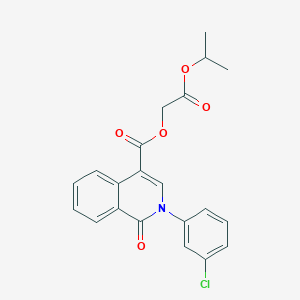 molecular formula C21H18ClNO5 B2693148 propan-2-yl 2-[2-(3-chlorophenyl)-1-oxo-1,2-dihydroisoquinoline-4-carbonyloxy]acetate CAS No. 1226454-41-6