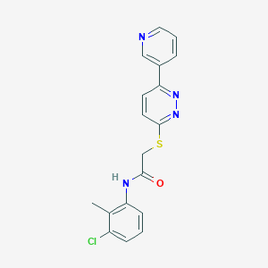 molecular formula C18H15ClN4OS B2693179 N-(3-chloro-2-methylphenyl)-2-{[6-(pyridin-3-yl)pyridazin-3-yl]sulfanyl}acetamide CAS No. 894006-07-6