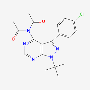 N-acetyl-N-[1-(tert-butyl)-3-(4-chlorophenyl)-1H-pyrazolo[3,4-d]pyrimidin-4-yl]acetamide
