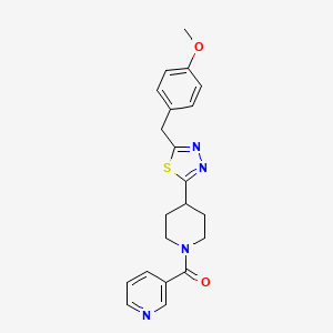 (4-(5-(4-Methoxybenzyl)-1,3,4-thiadiazol-2-yl)piperidin-1-yl)(pyridin-3-yl)methanone