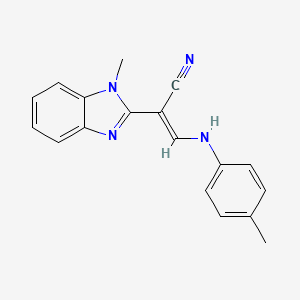 B2693210 (E)-2-(1-methyl-1H-benzo[d]imidazol-2-yl)-3-(p-tolylamino)acrylonitrile CAS No. 466668-19-9