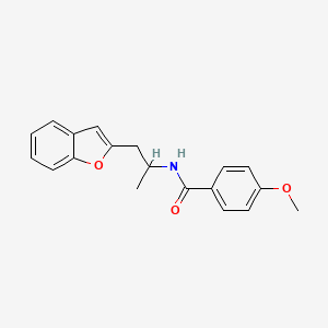 molecular formula C19H19NO3 B2693211 N-[1-(1-benzofuran-2-yl)propan-2-yl]-4-methoxybenzamide CAS No. 2034293-57-5