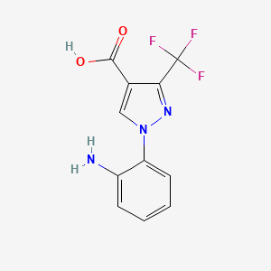 B2693231 1-(2-Aminophenyl)-3-(trifluoromethyl)pyrazole-4-carboxylic acid CAS No. 1975117-97-5