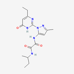 molecular formula C16H22N6O3 B2693234 N1-(sec-butyl)-N2-(1-(4-ethyl-6-oxo-1,6-dihydropyrimidin-2-yl)-3-methyl-1H-pyrazol-5-yl)oxalamide CAS No. 1014004-82-0