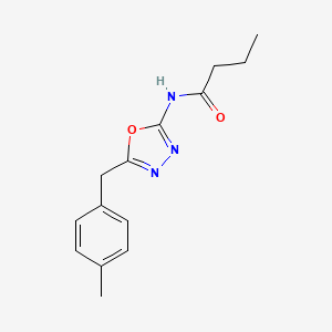 molecular formula C14H17N3O2 B2693271 N-(5-(4-methylbenzyl)-1,3,4-oxadiazol-2-yl)butyramide CAS No. 1170218-57-1