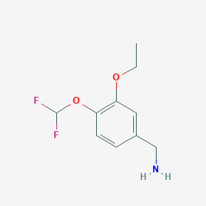 molecular formula C10H13F2NO2 B2693298 [4-(Difluoromethoxy)-3-ethoxyphenyl]methanamine CAS No. 926248-12-6