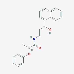 molecular formula C22H23NO3 B2693311 N-(3-hydroxy-3-(naphthalen-1-yl)propyl)-2-phenoxypropanamide CAS No. 1421491-38-4