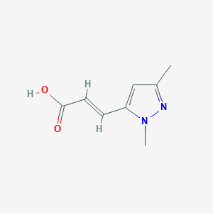 molecular formula C8H10N2O2 B2693316 (2E)-3-(1,3-Dimethyl-1H-pyrazol-5-yl)prop-2-enoic acid CAS No. 32487-66-4