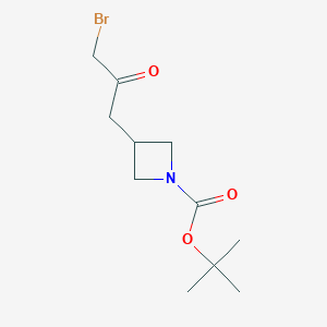 molecular formula C11H18BrNO3 B2693318 Tert-butyl 3-(3-bromo-2-oxopropyl)azetidine-1-carboxylate CAS No. 2131759-62-9