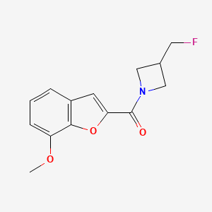 molecular formula C14H14FNO3 B2693378 3-(fluoromethyl)-1-(7-methoxy-1-benzofuran-2-carbonyl)azetidine CAS No. 2034605-74-6