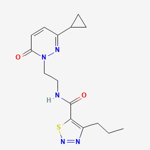 molecular formula C15H19N5O2S B2693388 N-[2-(3-cyclopropyl-6-oxo-1,6-dihydropyridazin-1-yl)ethyl]-4-propyl-1,2,3-thiadiazole-5-carboxamide CAS No. 2097861-09-9