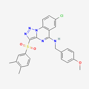 B2693419 7-chloro-3-((3,4-dimethylphenyl)sulfonyl)-N-(4-methoxybenzyl)-[1,2,3]triazolo[1,5-a]quinazolin-5-amine CAS No. 893788-00-6