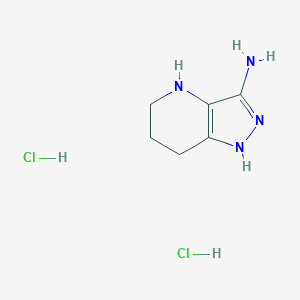 molecular formula C6H12Cl2N4 B2693462 1H,4H,5H,6H,7H-pyrazolo[4,3-b]pyridin-3-amine dihydrochloride CAS No. 2230803-03-7
