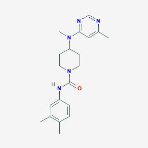 molecular formula C20H27N5O B2693471 N-(3,4-dimethylphenyl)-4-[methyl(6-methylpyrimidin-4-yl)amino]piperidine-1-carboxamide CAS No. 2415523-45-2
