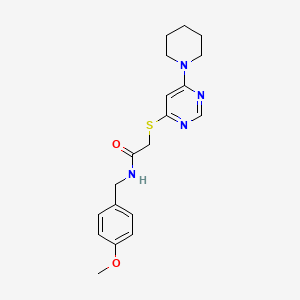 molecular formula C19H24N4O2S B2693483 N-[(4-methoxyphenyl)methyl]-2-{[6-(piperidin-1-yl)pyrimidin-4-yl]sulfanyl}acetamide CAS No. 1112278-06-4