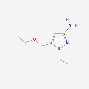 molecular formula C8H15N3O B2693497 5-(ethoxymethyl)-1-ethyl-1H-pyrazol-3-amine CAS No. 1856091-83-2
