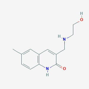 molecular formula C13H16N2O2 B2693516 3-[(2-Hydroxyethylamino)-methyl]-6-methyl-1H-quinolin-2-one CAS No. 483286-64-2