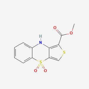 molecular formula C12H9NO4S2 B2693528 Methyl 4,4-dioxo-9H-thieno[3,4-b][1,4]benzothiazine-1-carboxylate CAS No. 1557296-93-1