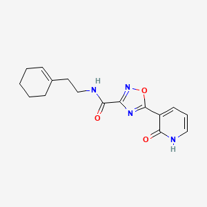 molecular formula C16H18N4O3 B2693540 N-(2-cyclohex-1-en-1-ylethyl)-5-(2-oxo-1,2-dihydropyridin-3-yl)-1,2,4-oxadiazole-3-carboxamide CAS No. 1574598-60-9
