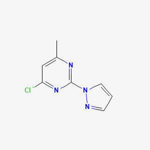 molecular formula C8H7ClN4 B2693560 4-Chloro-6-methyl-2-(1H-pyrazol-1-YL)pyrimidine CAS No. 1215982-70-9