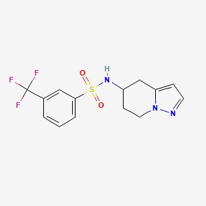 molecular formula C14H14F3N3O2S B2693613 N-(4,5,6,7-tetrahydropyrazolo[1,5-a]pyridin-5-yl)-3-(trifluoromethyl)benzenesulfonamide CAS No. 2034406-01-2