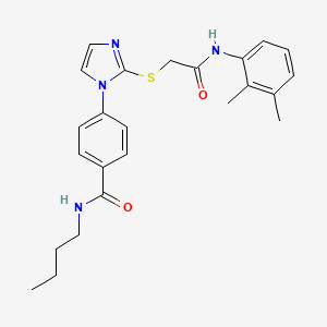 molecular formula C24H28N4O2S B2693629 N-butyl-4-[2-({[(2,3-dimethylphenyl)carbamoyl]methyl}sulfanyl)-1H-imidazol-1-yl]benzamide CAS No. 1207017-23-9