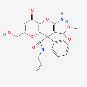 B2693693 methyl 1-allyl-2'-amino-6'-(hydroxymethyl)-2,8'-dioxo-8'H-spiro[indoline-3,4'-pyrano[3,2-b]pyran]-3'-carboxylate CAS No. 884214-79-3