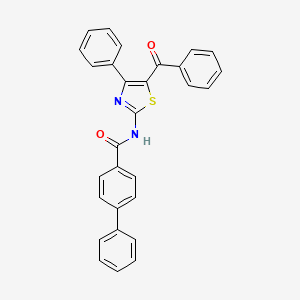 molecular formula C29H20N2O2S B2693698 N-(5-benzoyl-4-phenyl-1,3-thiazol-2-yl)-[1,1'-biphenyl]-4-carboxamide CAS No. 312605-92-8
