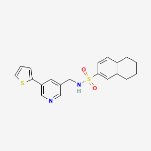 N-((5-(thiophen-2-yl)pyridin-3-yl)methyl)-5,6,7,8-tetrahydronaphthalene-2-sulfonamide