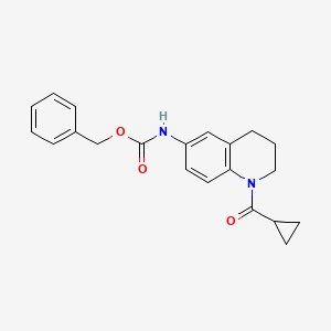 molecular formula C21H22N2O3 B2693731 benzyl N-(1-cyclopropanecarbonyl-1,2,3,4-tetrahydroquinolin-6-yl)carbamate CAS No. 942005-64-3