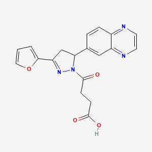 4-(3-(furan-2-yl)-5-(quinoxalin-6-yl)-4,5-dihydro-1H-pyrazol-1-yl)-4-oxobutanoic acid