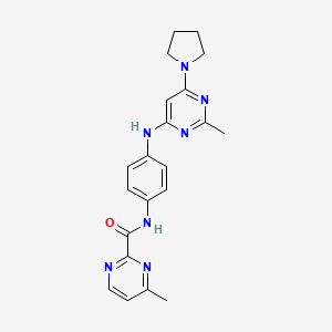 4-methyl-N-(4-((2-methyl-6-(pyrrolidin-1-yl)pyrimidin-4-yl)amino)phenyl)pyrimidine-2-carboxamide