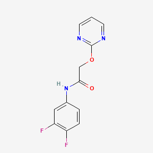 molecular formula C12H9F2N3O2 B2693786 N-(3,4-difluorophenyl)-2-(pyrimidin-2-yloxy)acetamide CAS No. 1251685-84-3