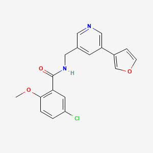 5-chloro-N-((5-(furan-3-yl)pyridin-3-yl)methyl)-2-methoxybenzamide