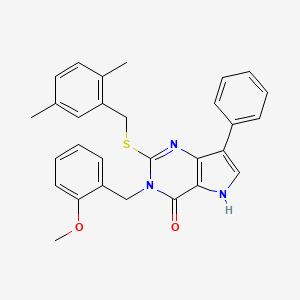 2-((2,5-dimethylbenzyl)thio)-3-(2-methoxybenzyl)-7-phenyl-3H-pyrrolo[3,2-d]pyrimidin-4(5H)-one