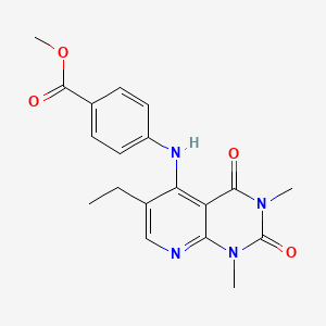 molecular formula C19H20N4O4 B2693820 Methyl 4-((6-ethyl-1,3-dimethyl-2,4-dioxo-1,2,3,4-tetrahydropyrido[2,3-d]pyrimidin-5-yl)amino)benzoate CAS No. 946357-82-0