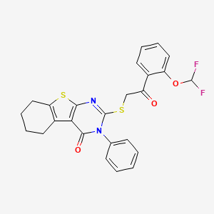2-({2-[2-(difluoromethoxy)phenyl]-2-oxoethyl}sulfanyl)-3-phenyl-5,6,7,8-tetrahydro[1]benzothieno[2,3-d]pyrimidin-4(3H)-one