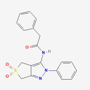 molecular formula C19H17N3O3S B2693837 N-(5,5-dioxido-2-phenyl-4,6-dihydro-2H-thieno[3,4-c]pyrazol-3-yl)-2-phenylacetamide CAS No. 681266-13-7
