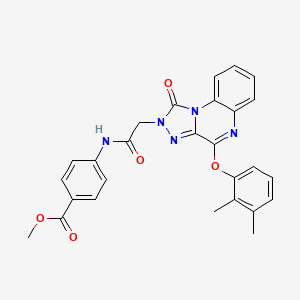 molecular formula C27H23N5O5 B2693843 methyl 4-(2-(4-(2,3-dimethylphenoxy)-1-oxo-[1,2,4]triazolo[4,3-a]quinoxalin-2(1H)-yl)acetamido)benzoate CAS No. 1189912-27-3