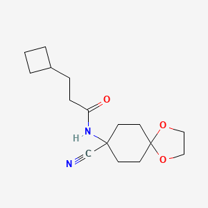 molecular formula C16H24N2O3 B2693870 N-(8-Cyano-1,4-dioxaspiro[4.5]decan-8-yl)-3-cyclobutylpropanamide CAS No. 1645382-59-7