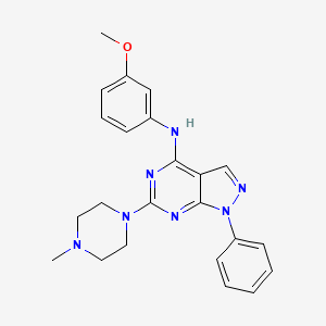 molecular formula C23H25N7O B2693875 N-(3-methoxyphenyl)-6-(4-methylpiperazin-1-yl)-1-phenyl-1H-pyrazolo[3,4-d]pyrimidin-4-amine CAS No. 946297-86-5