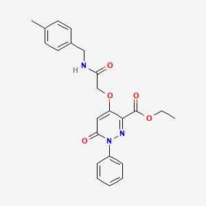 molecular formula C23H23N3O5 B2693889 ethyl 4-({[(4-methylphenyl)methyl]carbamoyl}methoxy)-6-oxo-1-phenyl-1,6-dihydropyridazine-3-carboxylate CAS No. 899975-41-8
