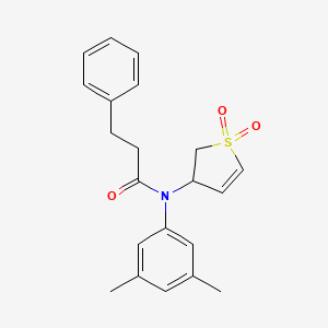 molecular formula C21H23NO3S B2693890 N-(3,5-dimethylphenyl)-N-(1,1-dioxido-2,3-dihydrothiophen-3-yl)-3-phenylpropanamide CAS No. 863445-77-6